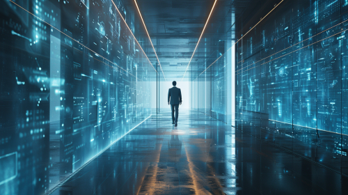 Future Business Executive in Tech Office