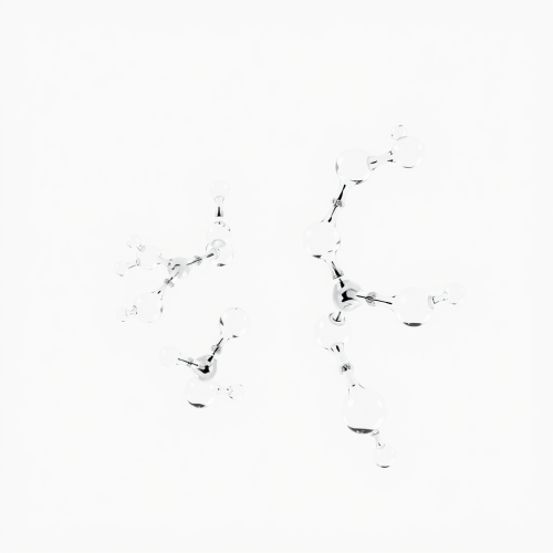 Futuristic Glass Lactic Acid Molecules on White