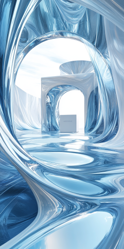 Futuristic River of Blue Technological Lines Concept Futuristic River of Blue Technological Lines Concept