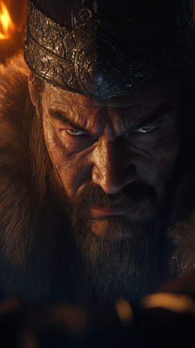 Genghis Khan meeting City Governors under Firelight