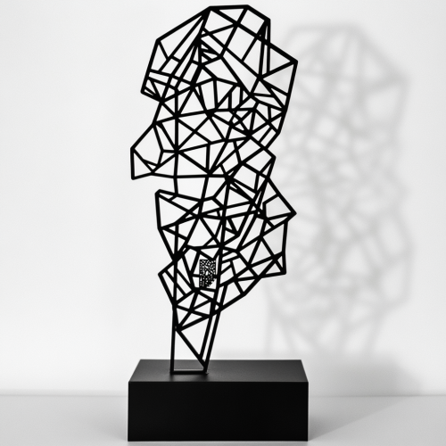 Geometric Interconnectedness: Laser Engraved Metal Artwork