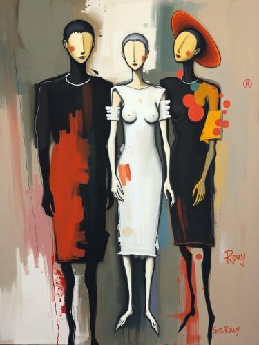 George Rouy's Abstract Painting of Three Figures