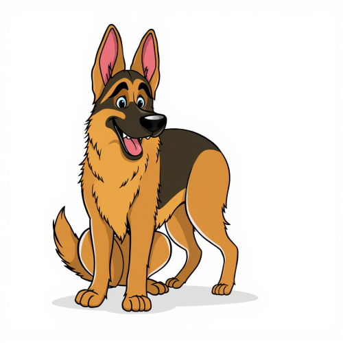 German Shepherd in Disney Style Clip Art