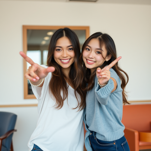 Girl striking a cute pose in picture