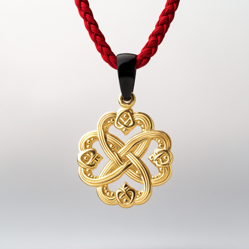 Gold Chinese Knot Pendant for Good Luck