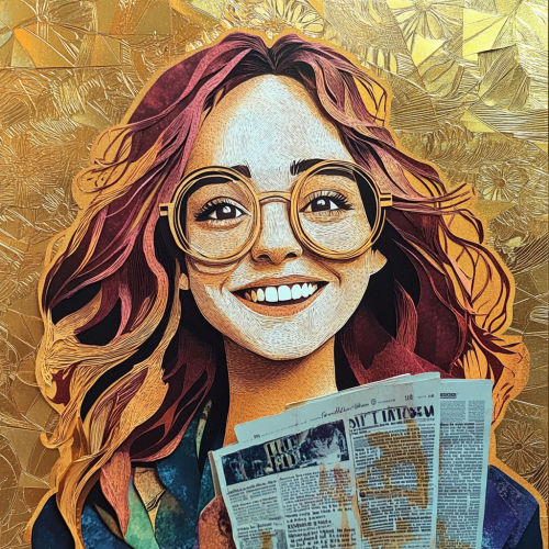 Golden Luna Lovegood Fantasy Paper-Cut Portrait