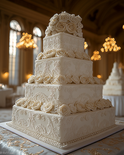Golden Palace Cake in Elegant Ballroom