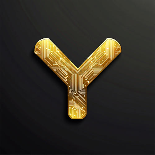 Golden check mark with circuit pattern on black Golden check mark with circuit pattern on black