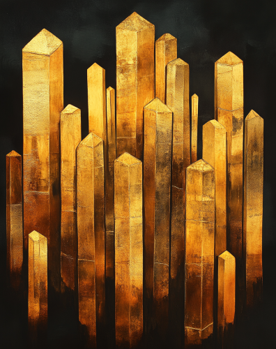 Golden strips creating intricate pattern, symbolizing nature's diversity