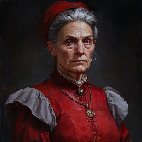 Gothic noble woman portrait in oil painting