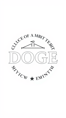 Government efficiency logo with DOGE in center.