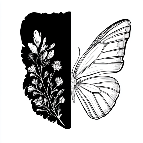Graceful Butterfly Wing Transforms into Floral Beauty