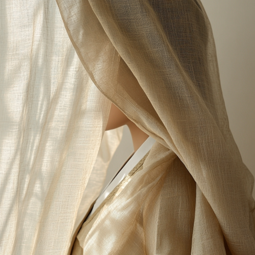 Graceful Korean hanbok curtain with soft lighting