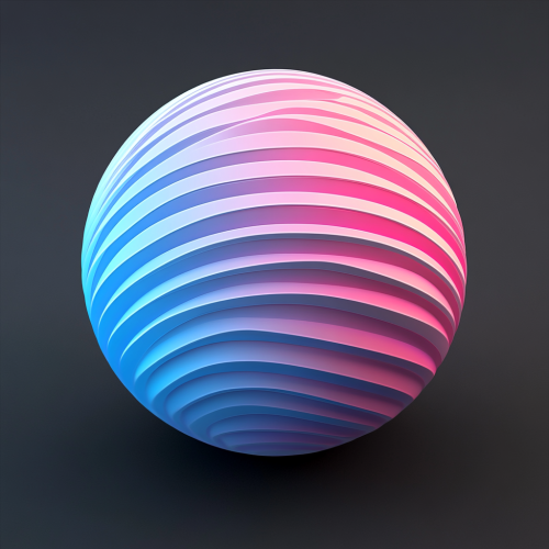 Gradient blue to pink ball with defined edges