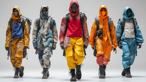 Gucci and Prada summer fashion collaboration runway show models.