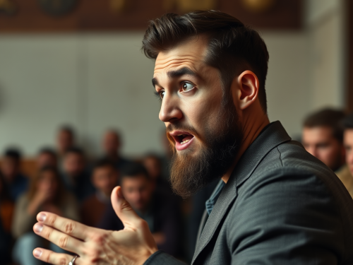 Guillaume Faury Arguing with an Unseen Person