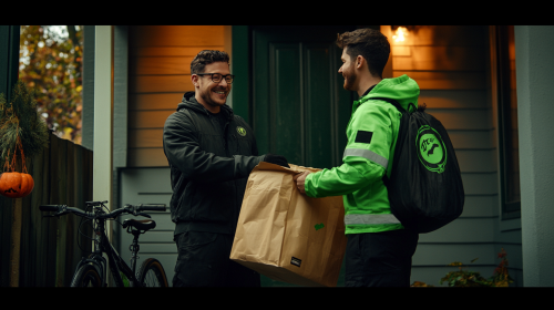 Halloween Delivery: A Father in Vampire Costume