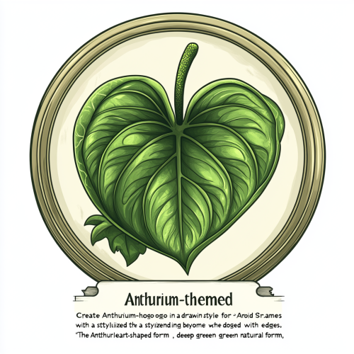 Hand-drawn Anthurium leaf logo for Aroid Society.
