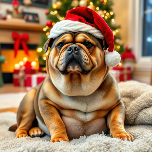 Handsome Boy with Full Belly on Christmas