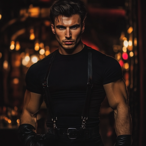 Handsome man with dark hair