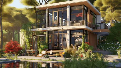 Happy Family at Sustainable Modern Home