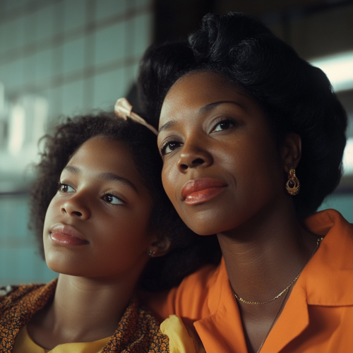 African American Mother and Daughter