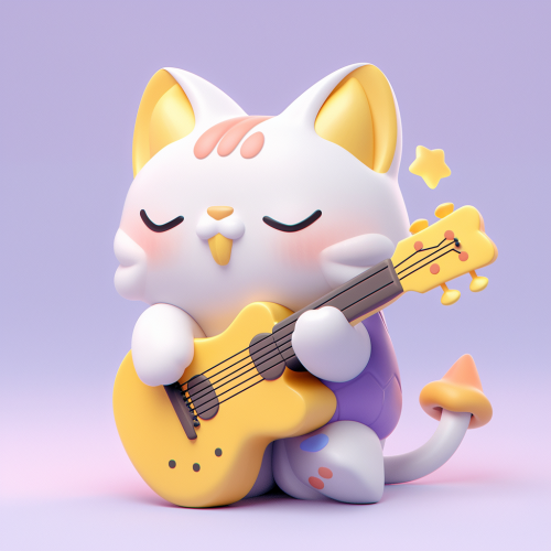 Happy Rockstar Cat Plushie in Dynamic Pose