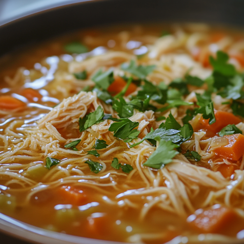 Hearty Bowl of Crack Chicken Noodle Soup