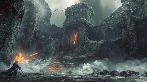 Heroic human war priest battles evil humanoids