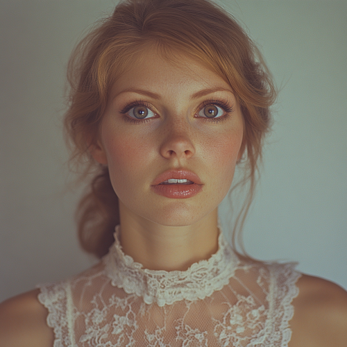 High fashion photography of swedish supermodel with beauty makeup.