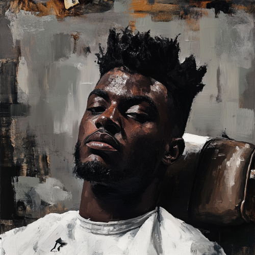 Hyper-realistic African American man with high top fade