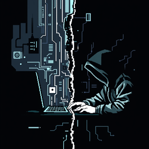 Illustration of Cybersecurity Skills Gap in Pixel Art Illustration of Cybersecurity Skills Gap in Pixel Art