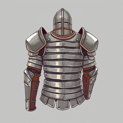 Illustration of metal strips on cloth for protection.