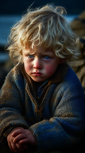 Innocent Baby Crying by Lake Titicaca