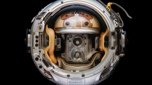 Inside a football helmet: dramatic hyper realistic image