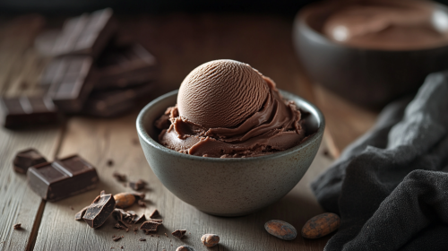 Japanese Japandi Style Bowl Chocolate Gelato Photo