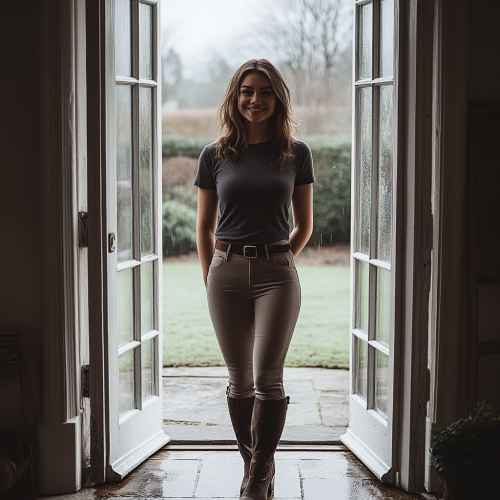 Jenna Coleman on Rainy Day in England