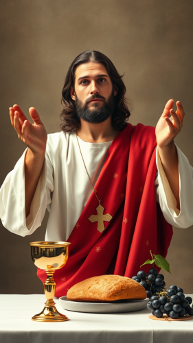 Jesus Christ Celebrating Holy Qurbana Alone