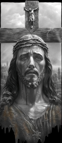 Jesus on Cross, Realistic Chicano Tattoo Design Jesus on Cross, Realistic Chicano Tattoo Design