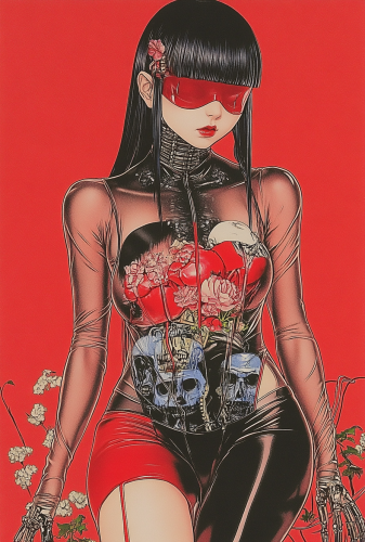 Junji Ito's Cyborg Female Manga Character in Latex