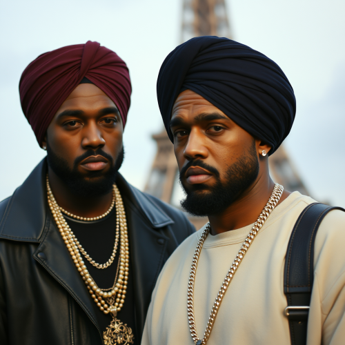 Kanye West and Jay Z with Turkish Turbans