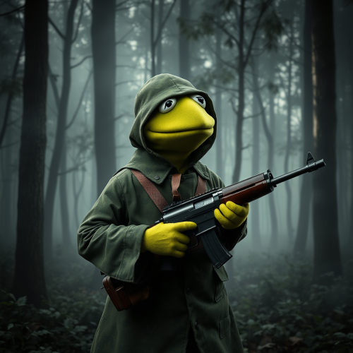 Kermit the Frog in WWII German Camouflage