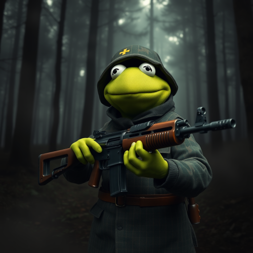 Kermit the Frog in WWII German Camouflage