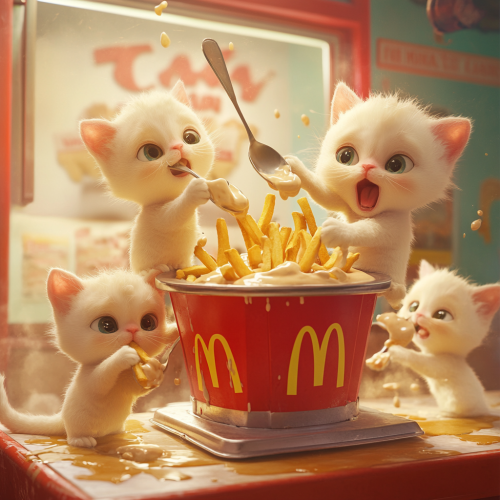 Kittens Causing Chaos in Ice Cream Parlor