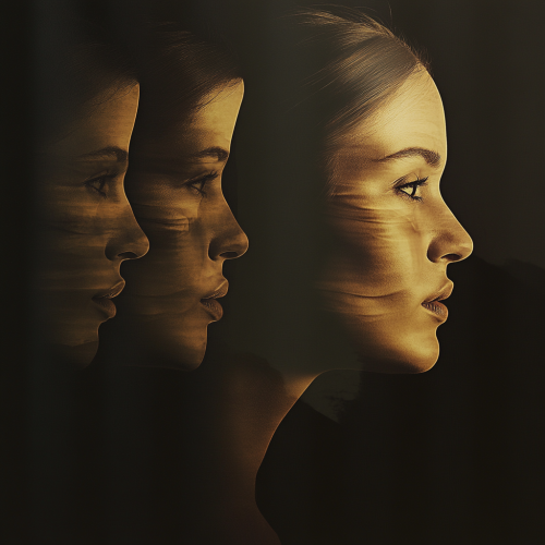 Layered profiles showcase classical beauty in warm tones