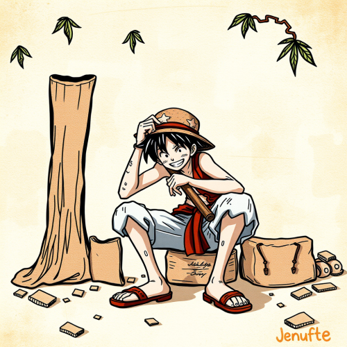 Luffy Formed by Just Letters