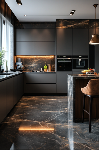 Luxurious Ashen Elegance Kitchen: Elegant and Organized Luxurious Ashen Elegance Kitchen: Elegant and Organized