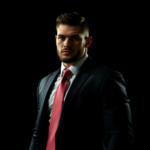 MMA Fighter Wearing a Dark Corporate Suit