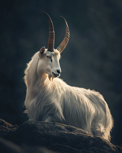 Majestic Goat in Detailed Close-Up