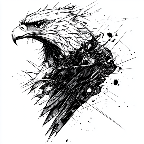 Majestic Philippine Eagle in Black and White